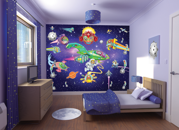 Jika anak Anda dari impian masa kecil menjadi astronot, kemudian memberikan dia dengan emosi positif, Anda dapat menggunakan wallpaper dengan gambar kosmos