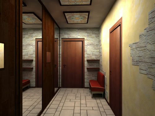la conception des couloirs dans l'appartement