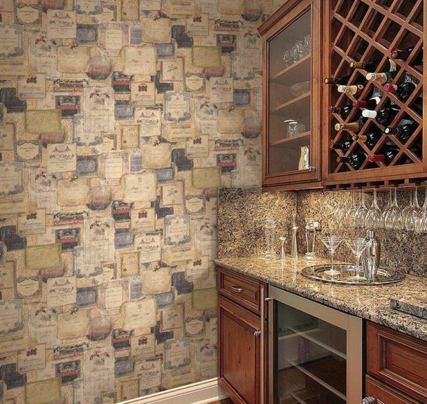 What wallpaper is better to glue in the kitchen (23 photos)