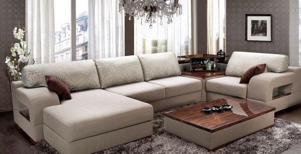 Modular and beautiful light colored sofa - this is an excellent solution for a modern guest room