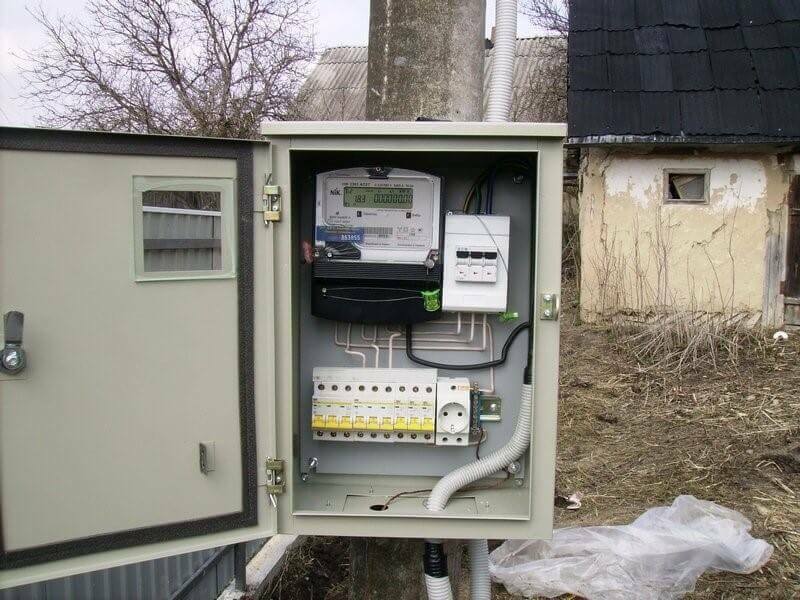 Metering board on the site of a private house