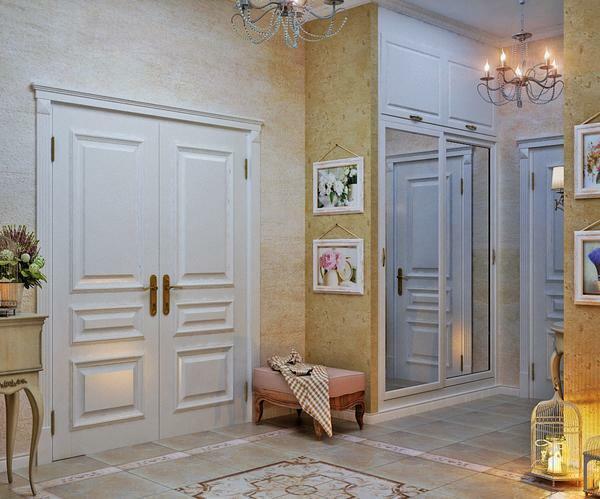 Entrance hall dalam gaya Provence: foto koridor dengan furnitur, interior dan desain, dari oak Tria, sedikit dengan tangannya, Sonoma Truffle Cottage