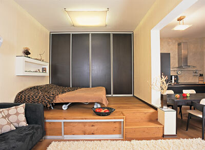 Design studio apartment of 40 square meters