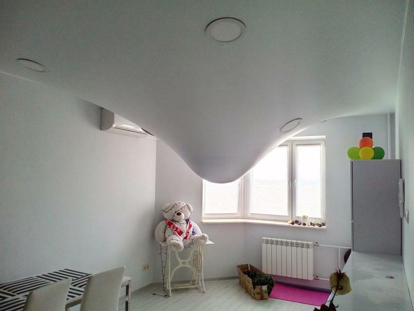 PVC film is a durable coating for ceiling structures that is able to retain moisture under the ceiling