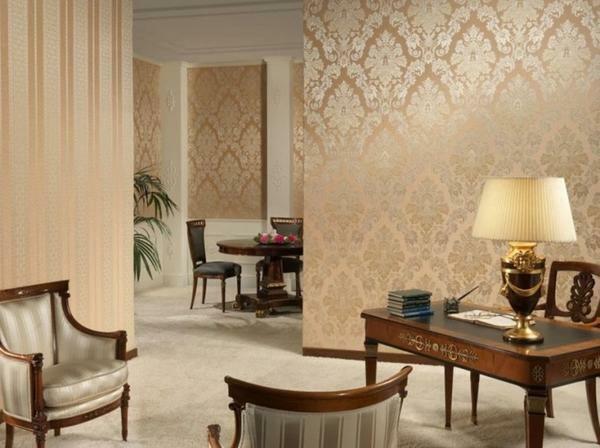 Behang beige tinten zijn ideaal voor zowel de woonkamer en de slaapkamer of gang