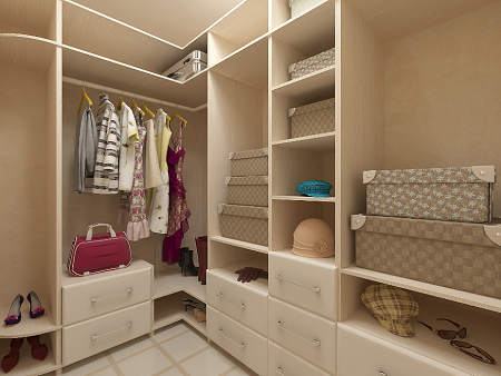 The design of the dressing room should be done in such a way that it is not only beautiful, but also functional