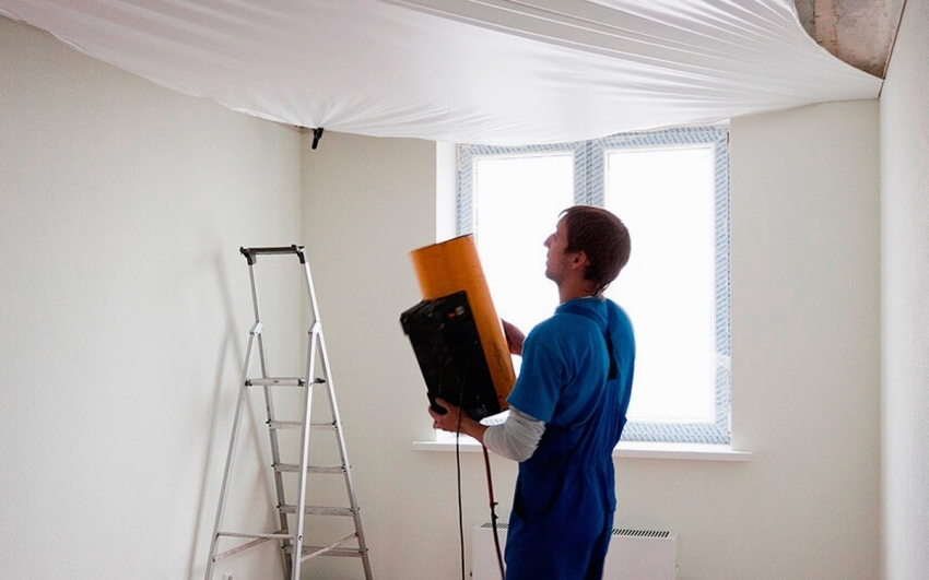 Companies that install ceiling structures can offer services for draining water from under the ceilings.