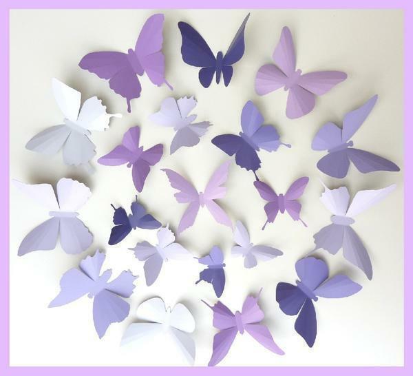 Diferentes tamaños y formas de las mariposas hacen una más realista e incluso animada