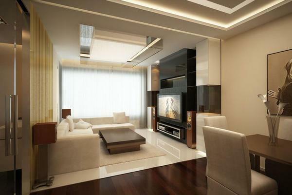 Refresh the interior of the living room can be by combining two rooms or their redevelopment