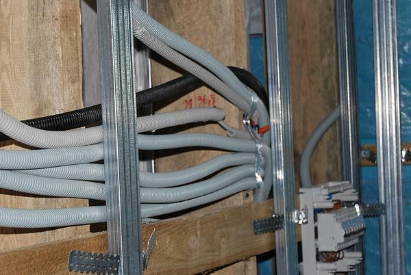Som extra skydd och partitioner kan användas vid placering av elektriska ledningar brandsäkra Gips