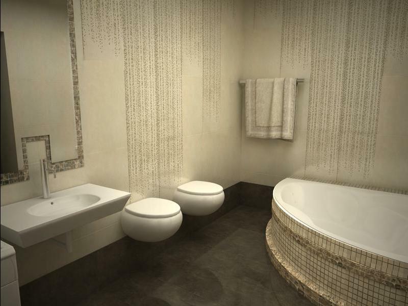 Design koupelna 6 m čtverečních: idea interiéru stropu a závěsy ve stylu Provence a moderního