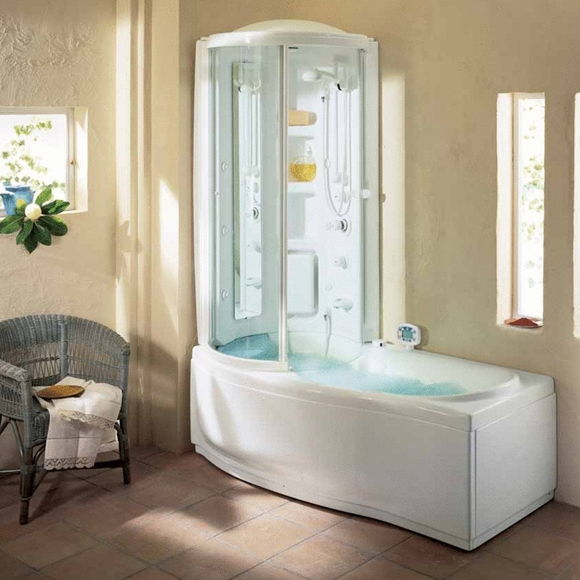 cadă de baie combinată cu cabină de duș