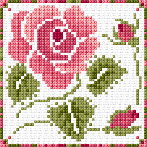 Cross-stitch embroidery roses scheme: free flowers, bouquet in a vase, download three in the dew, yellow tea rose, Bulgarian