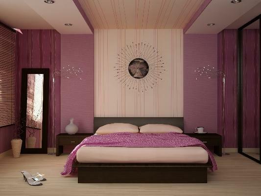 Decoration of a bedroom in purple is preferred by creative and non-ordinary personalities