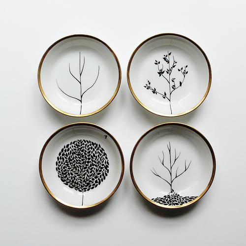 Plates with natural patterns