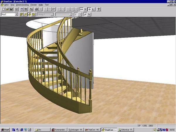 Iegūt 2 vai 3D modeļus kāpnes var būt ar speciālas programmatūras palīdzību modelēšanai