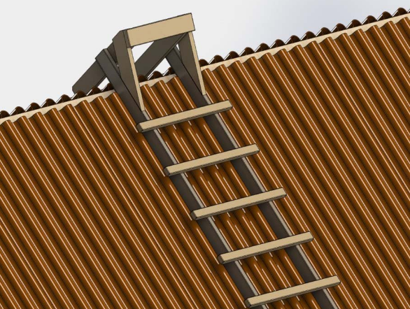 Lai kāpnes uz jumta, kas nepieciešami bāri, dēļi un skrūves