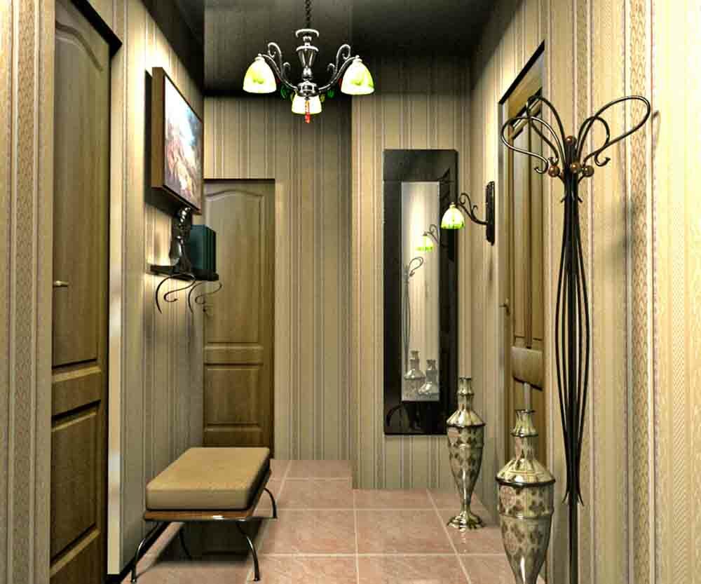 Dizains ilgu koridora dzīvoklī