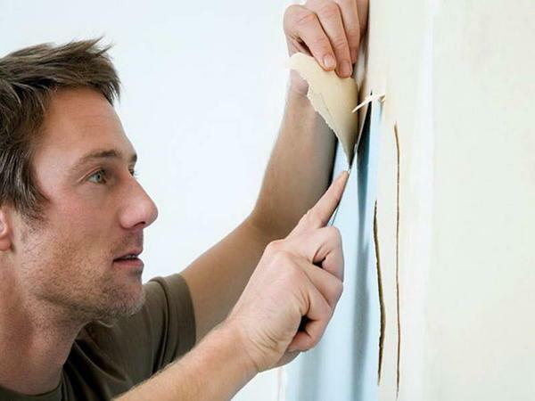 Cara menghapus wallpaper dari dinding cepat: air mata tua mudah, kupas dicuci, berarti tangan mereka sendiri