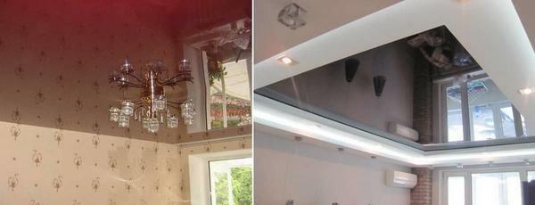 Mirror stropního podhledu: fotky a názory, s efektem materiálu, instalačním design s jejich vlastních rukou, kterým se do bytu