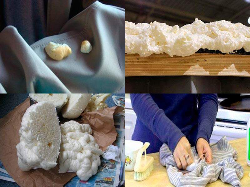 How to remove polyurethane foam from clothes