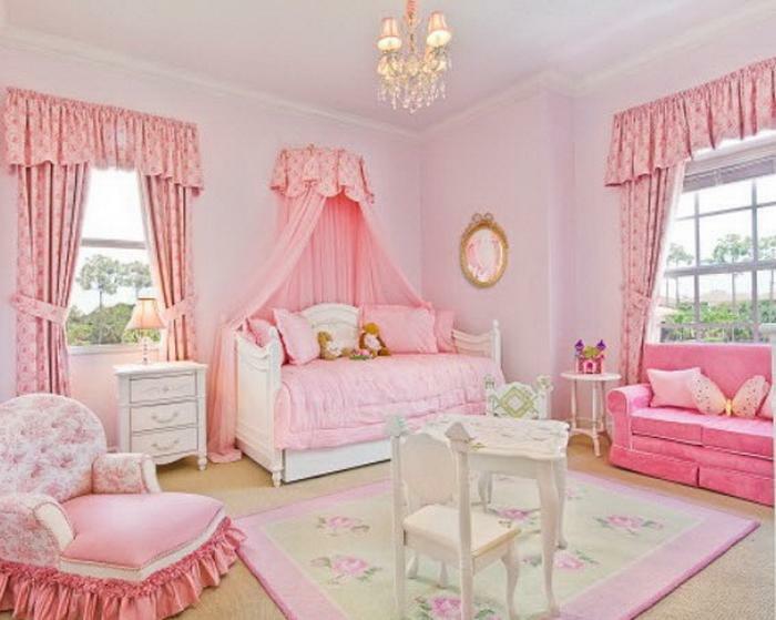 Detskej izby na fotografiu dievčaťa: Design for dvoch sád nábytku v interiéri obrazu pre dievčatá 4 roky