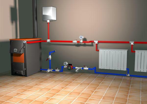 Dauguma privačių namų yra šildomas karšto vandens šildymo sistemose