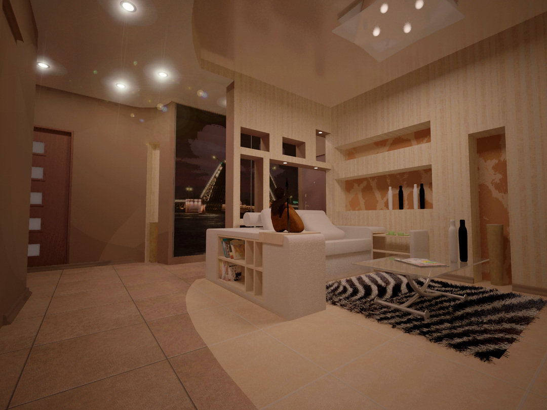 Dizainas projektas vieno miegamojo bute: Interjero dekoravimas galimybės