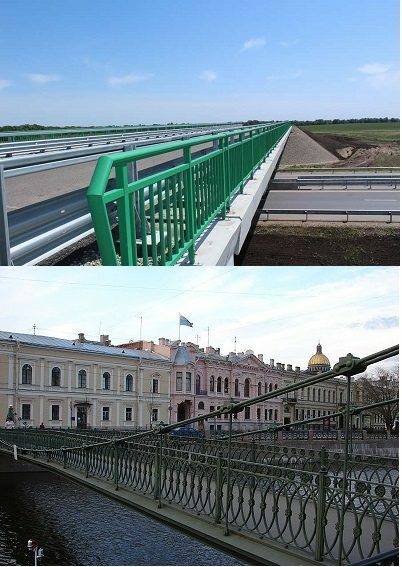 Tyto různé most zábradlí