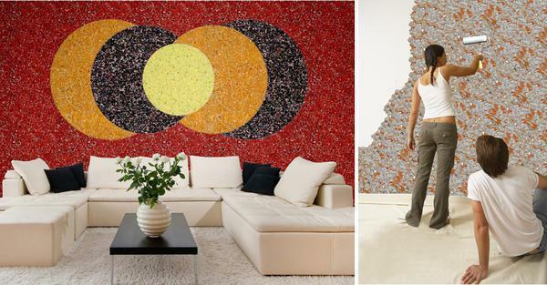 Untuk menghitung jumlah yang diperlukan wallpaper cair, Anda perlu mengetahui luas permukaan untuk dekorasi