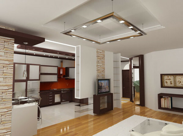 Mutfak tasarım izleyici ile kombine: Kullanıcı kaydı rahat odalar, video ve fotoğraf