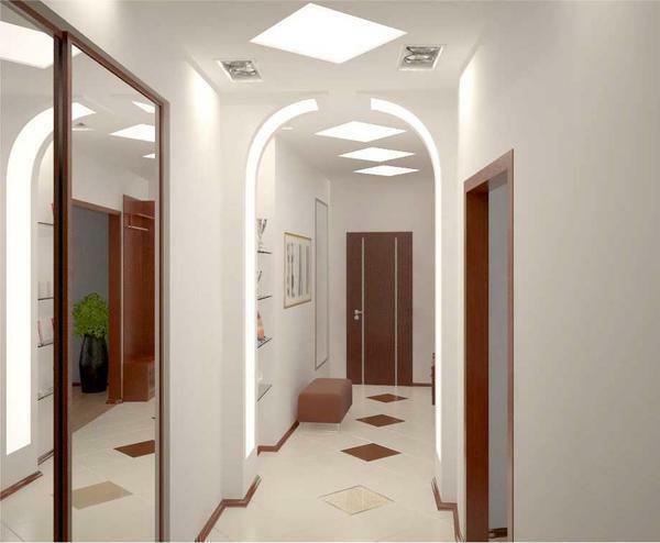 Lijepo ukrašavanje interijera koridor stilski gips luk