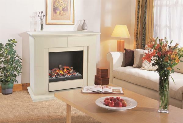 To give the electric fireplace natural, it should be finished with natural stone, decorative brick or tile