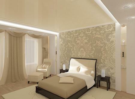 Svijetla pozadina u spavaćoj sobi ne samo da daju utjehu, ali i vizualno povećati prostoriju