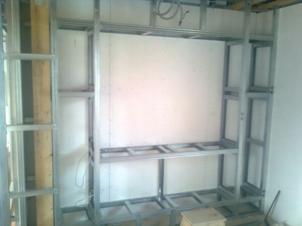 The framework for the shelves.