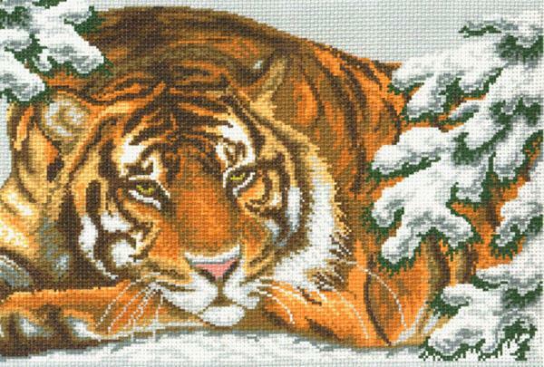 Cross Stitch Tigers järjestelmät: lataa, majesteettinen päässä Mitat, valkoinen tiikeri, Bengalin