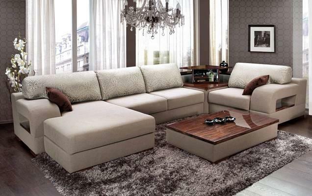 Modular sofas in the interior of the living room photo: large and inexpensive, narrow