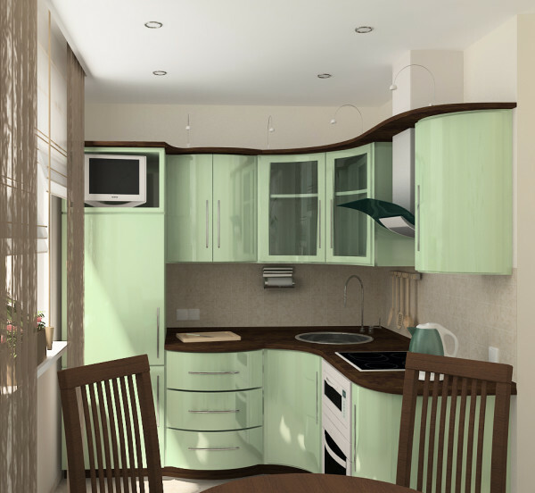 Przykład projektowania kuchni w „Chruszczowa,” dom