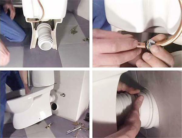 Proces pre toaletné montáž zvlnenie