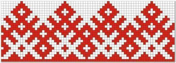 Scheme borduurpatronen steken: de meest eenvoudige en vrij, wit voor beginners, Savannah linten in een vierkant