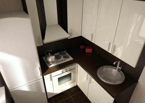 Entwerfen Sie eine Küche in der Wohnung: Raumdekoration 3 Quadratmeter oder mehr, mit einem Fenster und ohne, Videos, Fotos