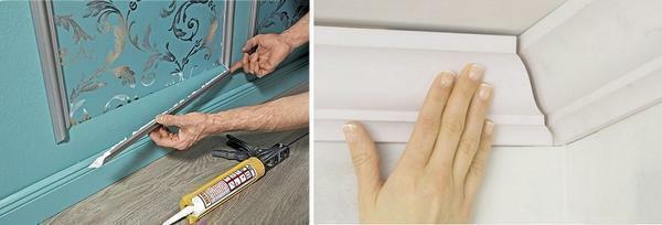 Installation of decorative moldings does not require special efforts and is very simple