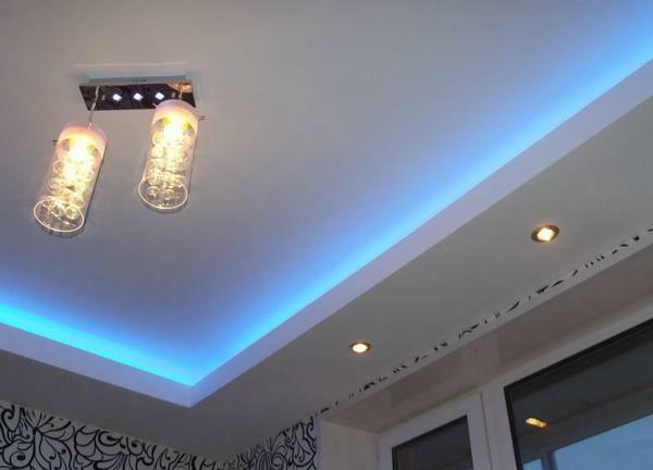 Two-level ceilings from plasterboard for a drawing room photo: with illumination, one-level and tension, design and a photo