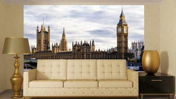 Odabir pozadine sa slikom britanskoj prijestolnici, treba napomenuti da čak i bez dodatnih pribora vaša soba će biti utjelovljenje profinjenog engleskom stilu
