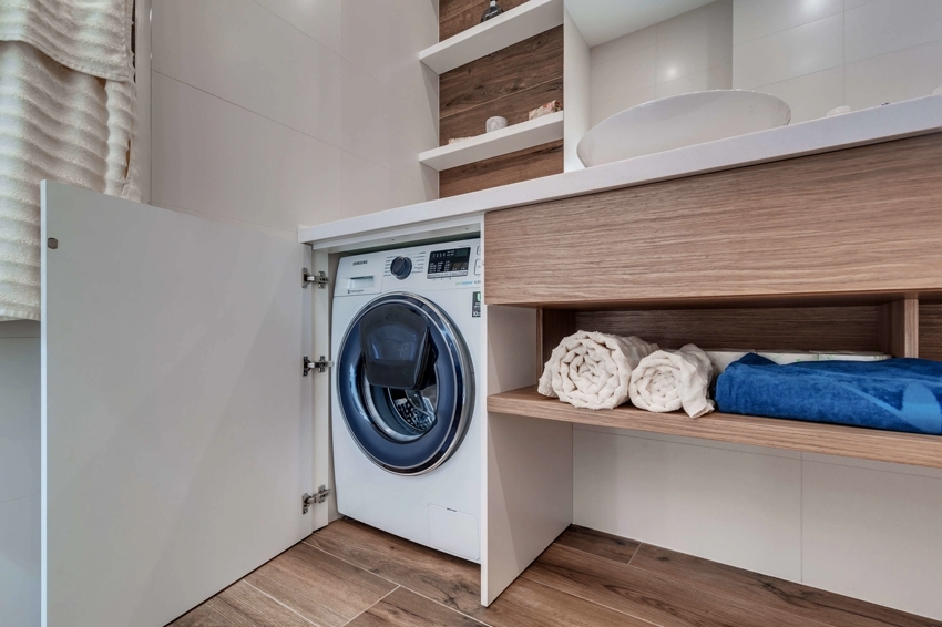 GKL -i saab kasutada tööpinna ja riiulite paigaldamiseks pesumasina kohale
