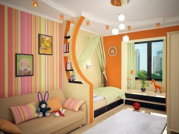 Spavaća soba interijer s dvije vrste pozadine: kako pokleit, fotografije, kombinacija dviju vrsta i boja, izbor drugova