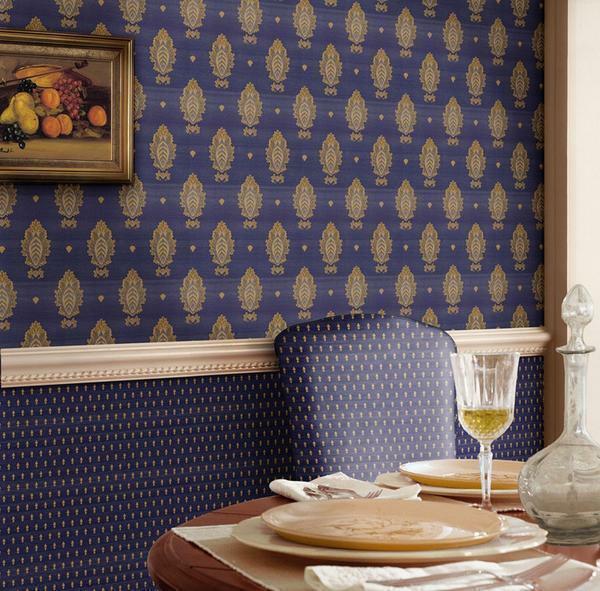 Sejumlah besar tekstil pemilihan wallpaper akan menyenangkan dalam menciptakan interior ruangan
