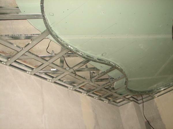 Before installing the suspended ceiling from gypsum board, it is required to attach the metal profile to the ceiling