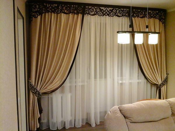 Sanefas foto: cortinas para o corredor, lambrekenchik suas mãos, é um folho, belas vistas, difícil de sala de estar