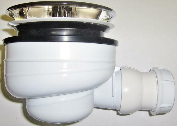 Drain dušo: perpildymo mažai dėklas sifono prietaiso, išimkite vandens antspaudą, kaita ir išardyti nutekėjimo